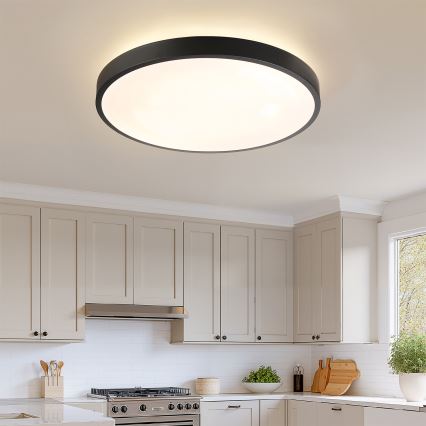 Brilagi - Димируемо LED таванно осветително тяло GLASS POOL DOUBLE LED/80W/230V 3000-6000K 60 см черно + дистанционно управление