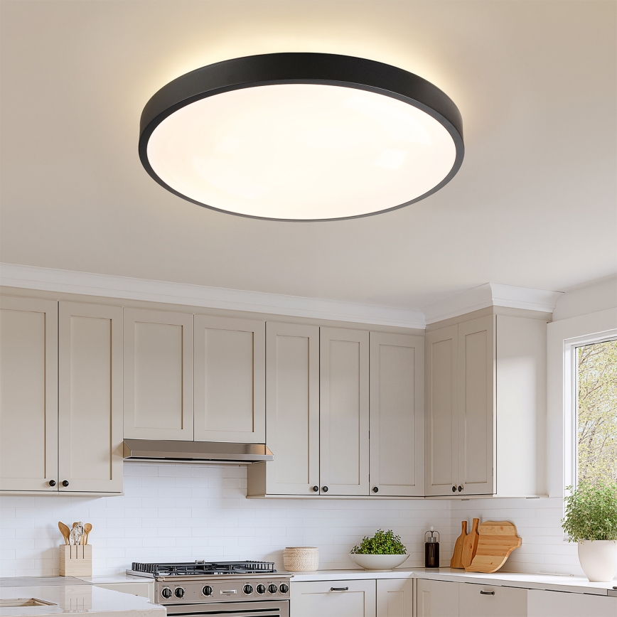 Brilagi - Димируемо LED таванно осветително тяло GLASS POOL DOUBLE LED/80W/230V 3000-6000K 60 см черно + дистанционно управление