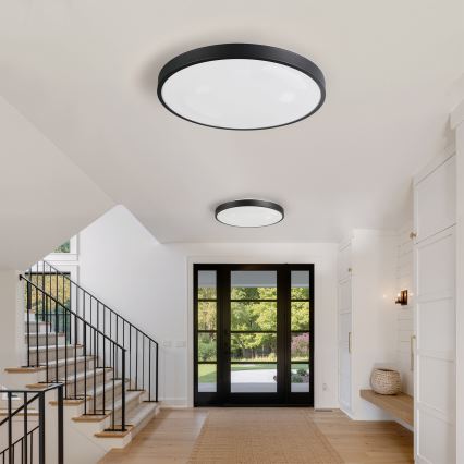 Brilagi - Димируемо LED таванно осветително тяло GLASS POOL DOUBLE LED/80W/230V 3000-6000K 60 см черно + дистанционно управление