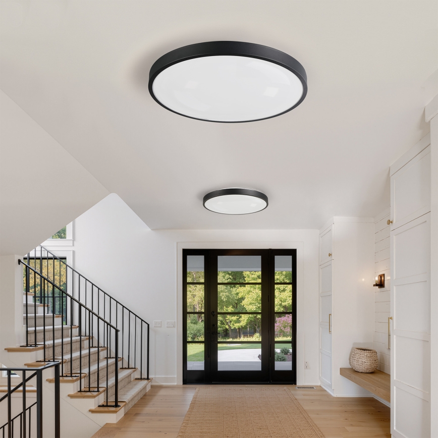 Brilagi - Димируемо LED таванно осветително тяло GLASS POOL DOUBLE LED/80W/230V 3000-6000K 60 см черно + дистанционно управление