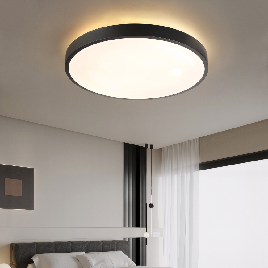 Brilagi - Димируемо LED таванно осветително тяло GLASS POOL DOUBLE LED/80W/230V 3000-6000K 60 см черно + дистанционно управление