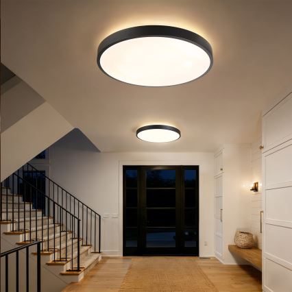 Brilagi - Димируемо LED таванно осветително тяло GLASS POOL DOUBLE LED/80W/230V 3000-6000K 60 см черно + дистанционно управление