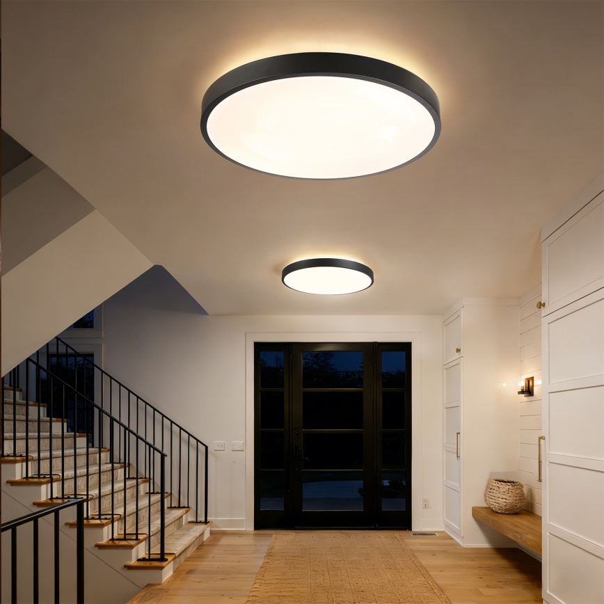 Brilagi - Димируемо LED таванно осветително тяло GLASS POOL DOUBLE LED/80W/230V 3000-6000K 60 см черно + дистанционно управление