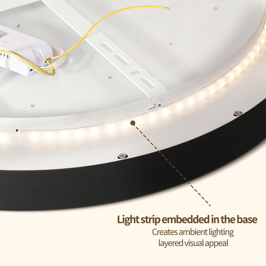 Brilagi - Димируемо LED таванно осветително тяло GLASS POOL DOUBLE LED/80W/230V 3000-6000K 60 см черно + дистанционно управление