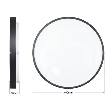 Brilagi - Димируемо LED таванно осветително тяло GLASS POOL DOUBLE LED/80W/230V 3000-6000K 60 см черно + дистанционно управление