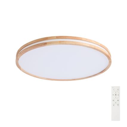 Brilagi - димируемо LED таванно осветително тяло MOLINA LED/100W/230V 3000-6000K дъб, диаметър 80 см + дистанционно управление