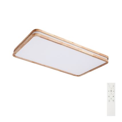 Brilagi - LED димируемо таванно осветително тяло MOLINA SQUARE LED/128W/230V 3000-6000K цвят дъб 90x60 cm + дистанционно управление