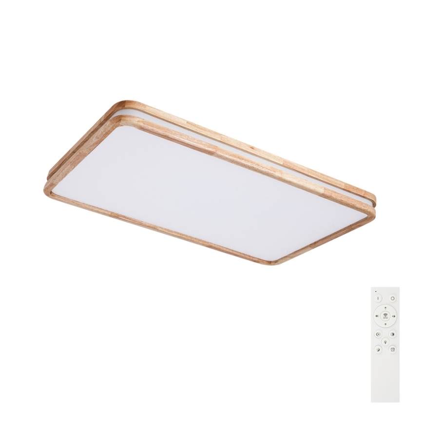 Brilagi - LED димируемо таванно осветително тяло MOLINA SQUARE LED/128W/230V 3000-6000K цвят дъб 90x60 cm + дистанционно управление