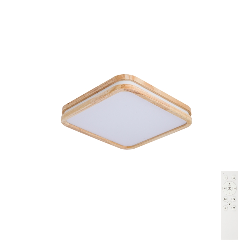 Brilagi - LED димируемо таванно осветително тяло MOLINA SQUARE LED/48W/230V 3000-6000K дъб 40x40 cm + дистанционно управление