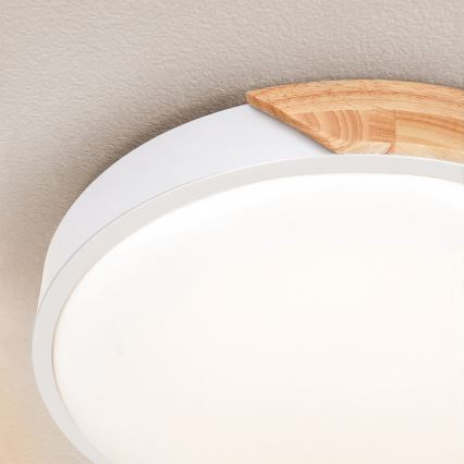 Brilagi - Димируема LED плафон PILANA LED/48W/230V дъб/бял Ø 40 cm + дистанционно управление