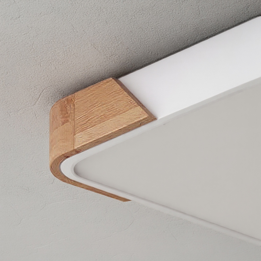 Brilagi - LED плафон PILANA, с възможност за димиране, LED/48W/230V 3000-6500K, дъб/бял, 42x42 см + дистанционно управление