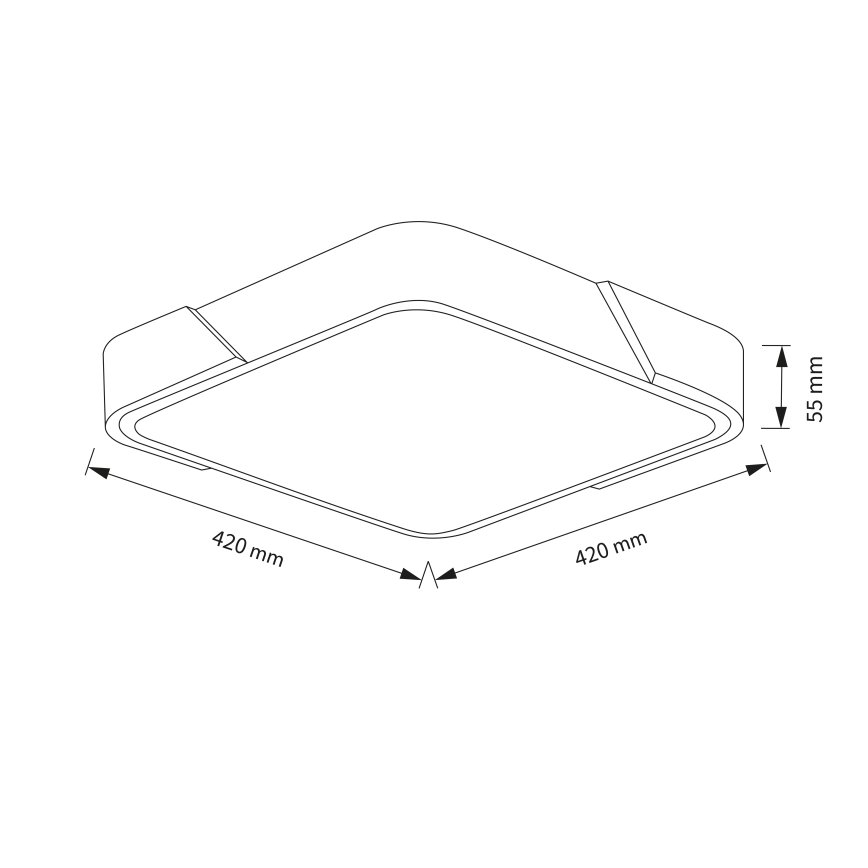Brilagi - LED плафон PILANA, с възможност за димиране, LED/48W/230V 3000-6500K, дъб/бял, 42x42 см + дистанционно управление