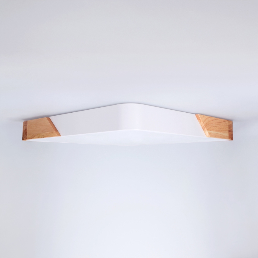 Brilagi - LED плафон PILANA, с възможност за димиране, LED/48W/230V 3000-6500K, дъб/бял, 42x42 см + дистанционно управление
