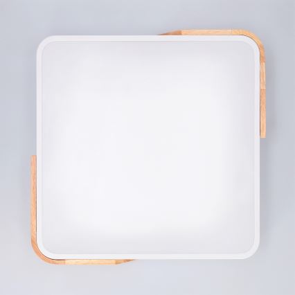Brilagi - LED плафон PILANA, с възможност за димиране, LED/48W/230V 3000-6500K, дъб/бял, 42x42 см + дистанционно управление