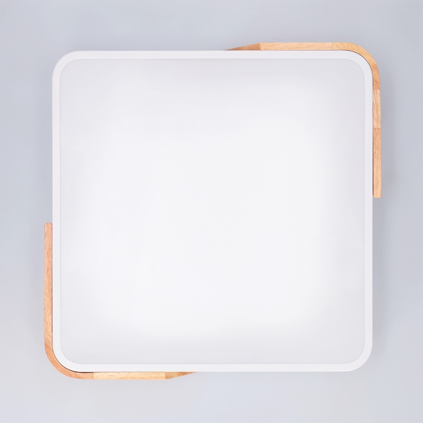 Brilagi - LED плафон PILANA, с възможност за димиране, LED/48W/230V 3000-6500K, дъб/бял, 42x42 см + дистанционно управление