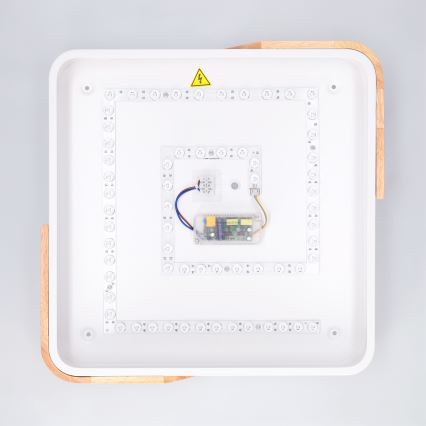 Brilagi - LED плафон PILANA, с възможност за димиране, LED/48W/230V 3000-6500K, дъб/бял, 42x42 см + дистанционно управление