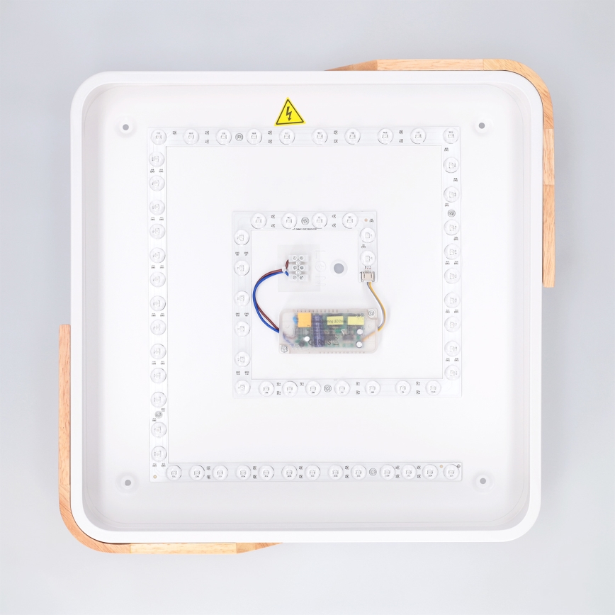 Brilagi - LED плафон PILANA, с възможност за димиране, LED/48W/230V 3000-6500K, дъб/бял, 42x42 см + дистанционно управление