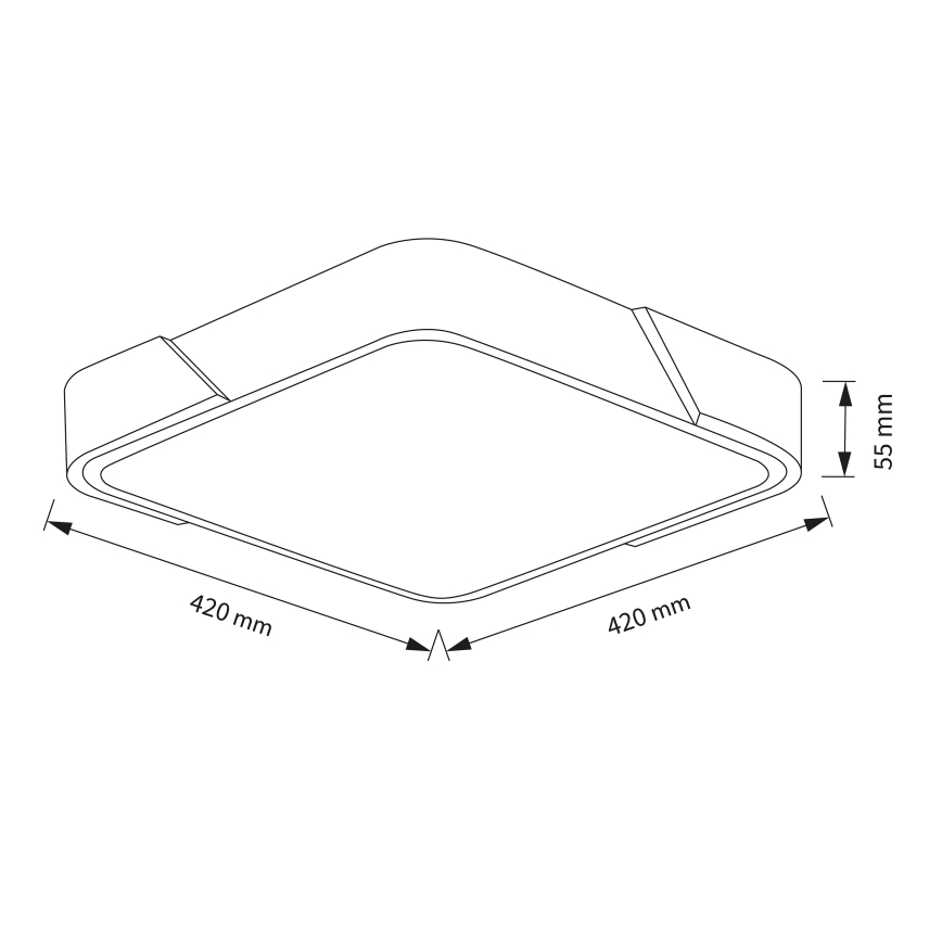Brilagi - LED плафон PILANA, с възможност за димиране, LED/48W/230V 3000-6500K, дъб/бял, 42x42 см + дистанционно управление