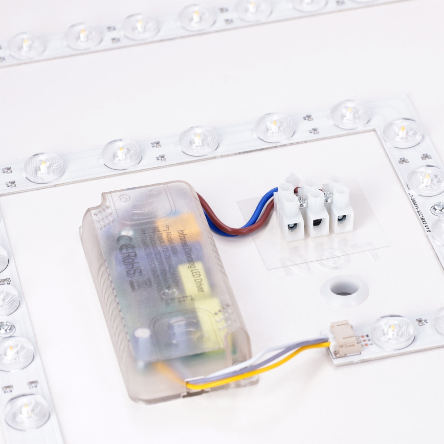 Brilagi - Димируема LED таванна лампа PILANA LED/48W/230V 3000-6500K дъб/черно 42x42 см + дистанционно управление