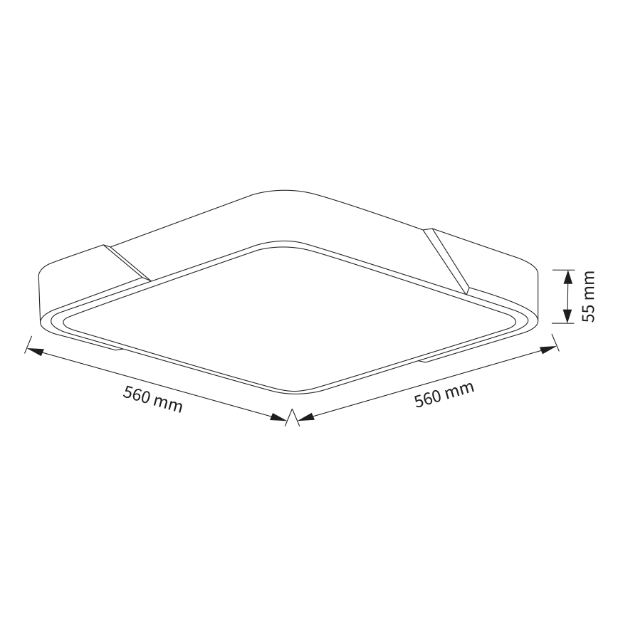 Brilagi - Димируемо LED таванно осветително тяло PILANA LED/60W/230V 3000-6500K дъб/бял 56x56 см + дистанционно управление