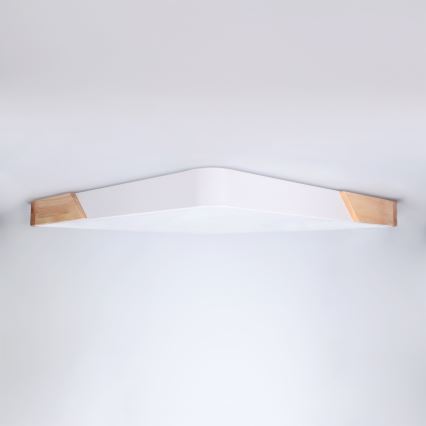 Brilagi - Димируемо LED таванно осветително тяло PILANA LED/60W/230V 3000-6500K дъб/бял 56x56 см + дистанционно управление