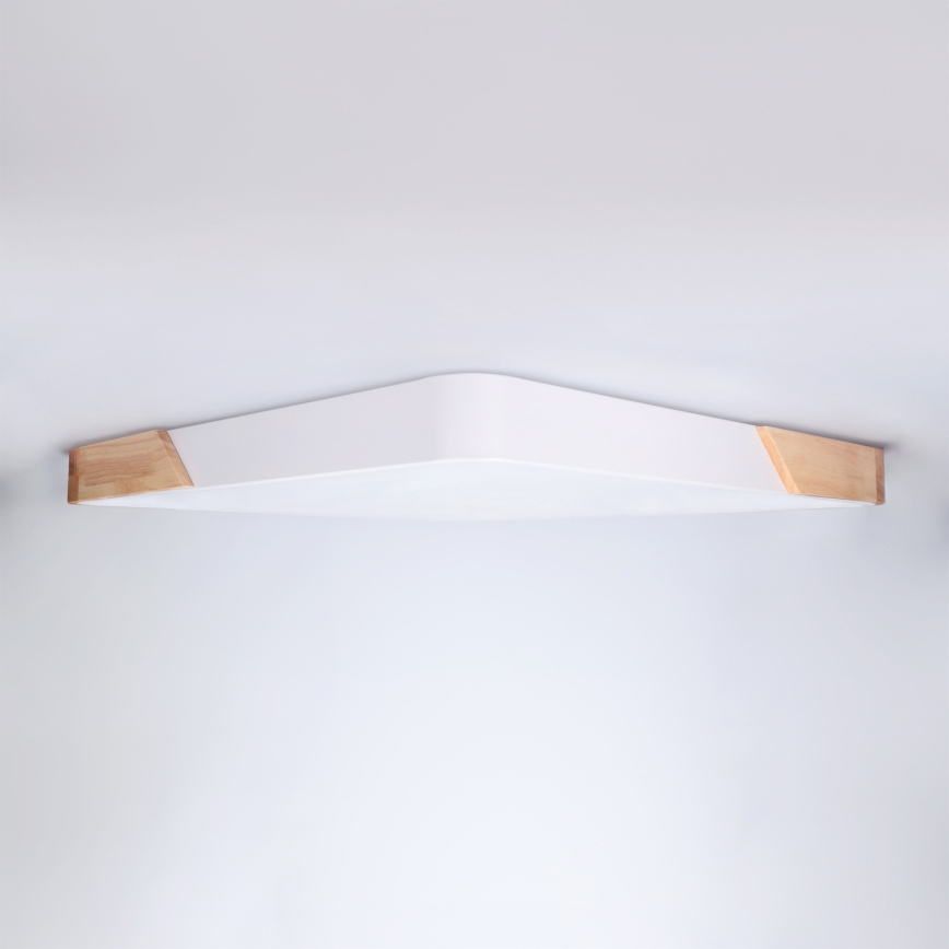 Brilagi - Димируемо LED таванно осветително тяло PILANA LED/60W/230V 3000-6500K дъб/бял 56x56 см + дистанционно управление