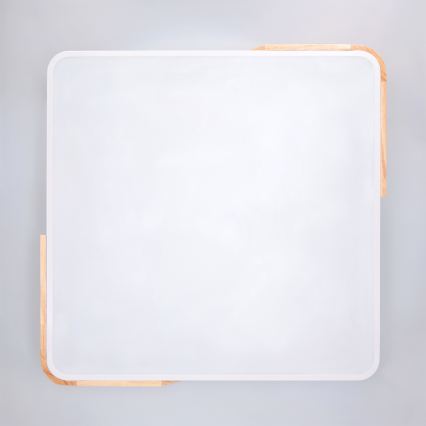 Brilagi - Димируемо LED таванно осветително тяло PILANA LED/60W/230V 3000-6500K дъб/бял 56x56 см + дистанционно управление