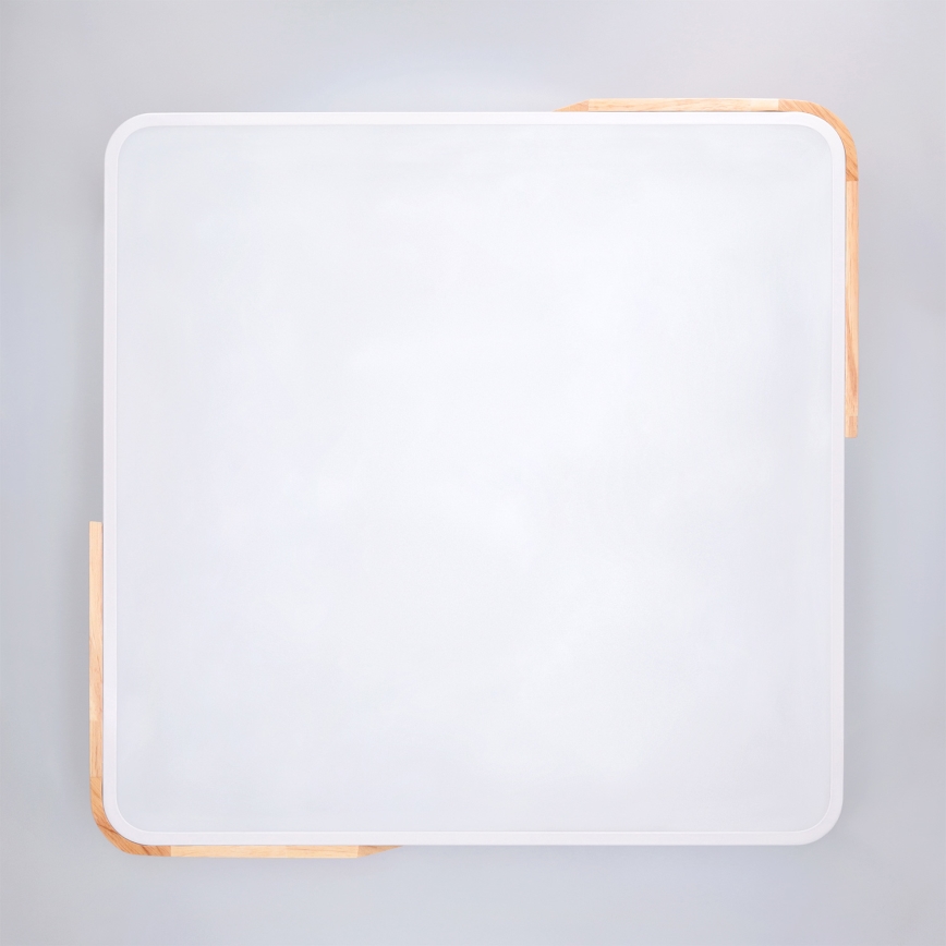 Brilagi - Димируемо LED таванно осветително тяло PILANA LED/60W/230V 3000-6500K дъб/бял 56x56 см + дистанционно управление