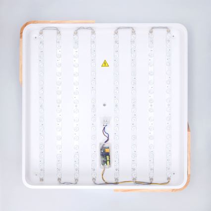 Brilagi - Димируемо LED таванно осветително тяло PILANA LED/60W/230V 3000-6500K дъб/бял 56x56 см + дистанционно управление