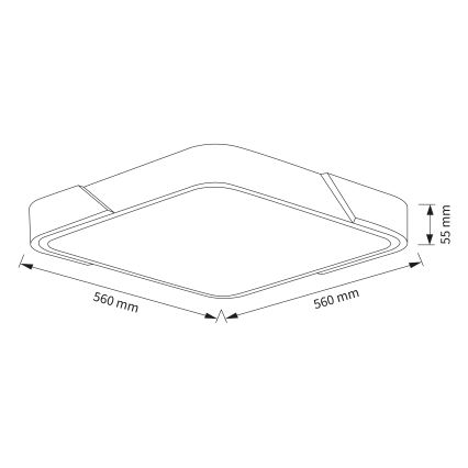 Brilagi - Димируемо LED таванно осветително тяло PILANA LED/60W/230V 3000-6500K дъб/бял 56x56 см + дистанционно управление