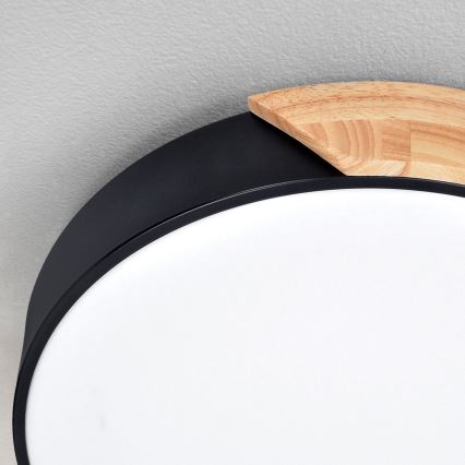 Brilagi - димируемо LED таванно осветително тяло PILANA LED/60W/230V 3000-6500K дъб/черно Ø 60 см  + дистанционно управление