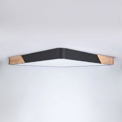 Brilagi - димируем LED плафон PILANA LED/60W/230V 3000-6500K дъб/черен 56x56 cm + дистанционно управление