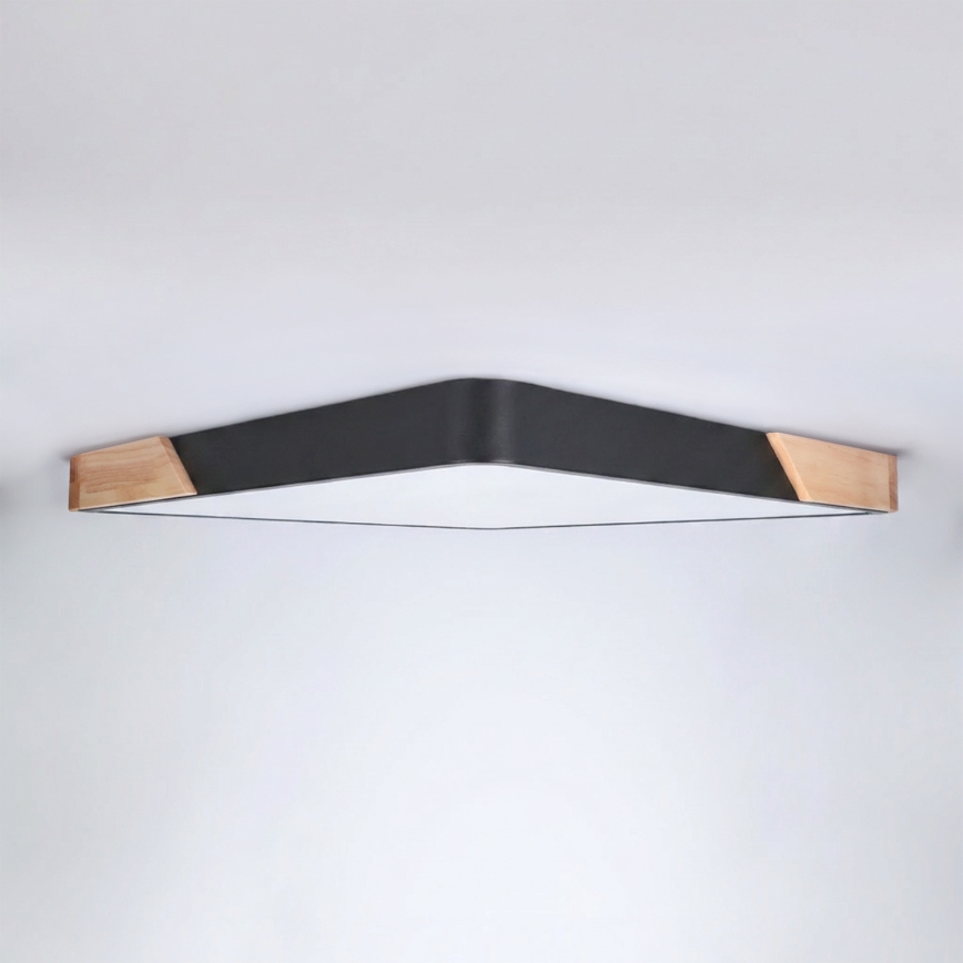 Brilagi - димируем LED плафон PILANA LED/60W/230V 3000-6500K дъб/черен 56x56 cm + дистанционно управление