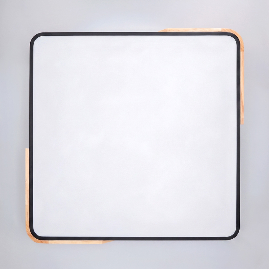 Brilagi - димируем LED плафон PILANA LED/60W/230V 3000-6500K дъб/черен 56x56 cm + дистанционно управление
