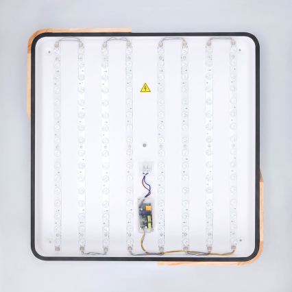 Brilagi - димируем LED плафон PILANA LED/60W/230V 3000-6500K дъб/черен 56x56 cm + дистанционно управление