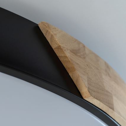 Brilagi - Димируема LED плафониера PILANA LED, 72 W, 230 V, 3000–6500 K, дъб/черно, диаметър 80 см + дистанционно управление