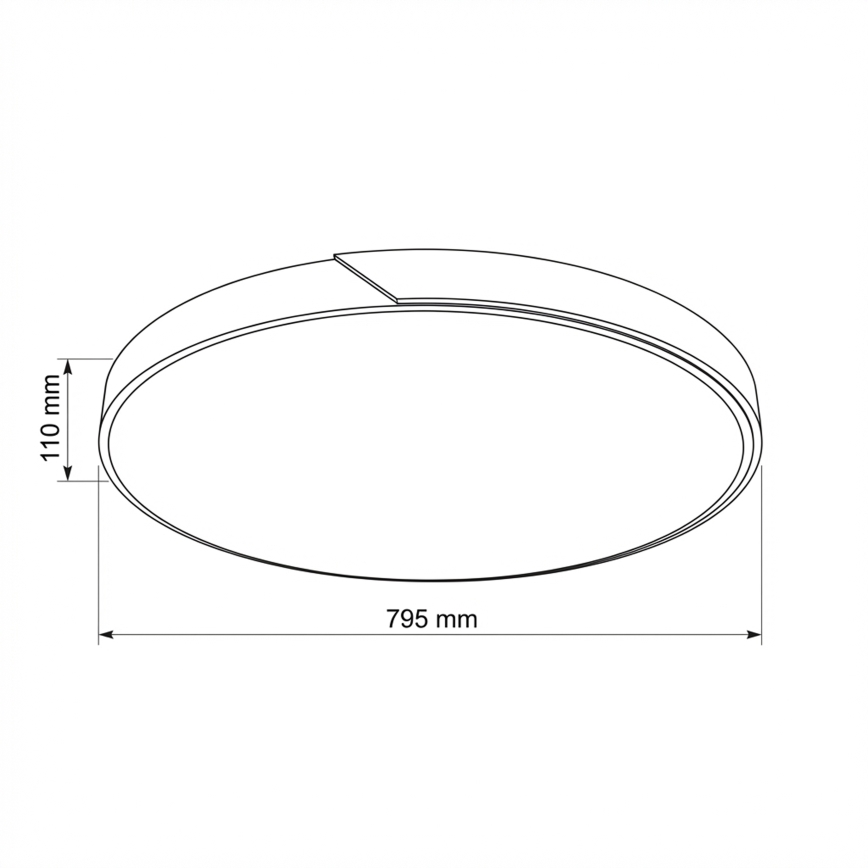 Brilagi - Димируема LED плафониера PILANA LED, 72 W, 230 V, 3000–6500 K, дъб/черно, диаметър 80 см + дистанционно управление