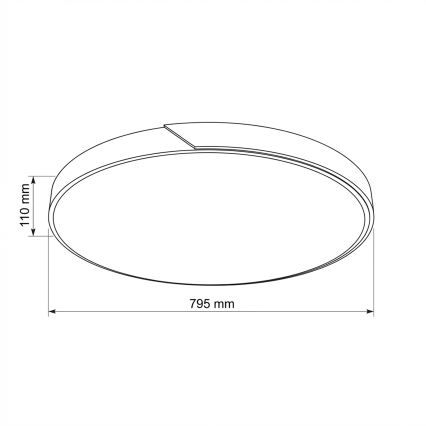Brilagi - Димируема LED плафониера PILANA LED, 72 W, 230 V, 3000–6500 K, дъб/черно, диаметър 80 см + дистанционно управление