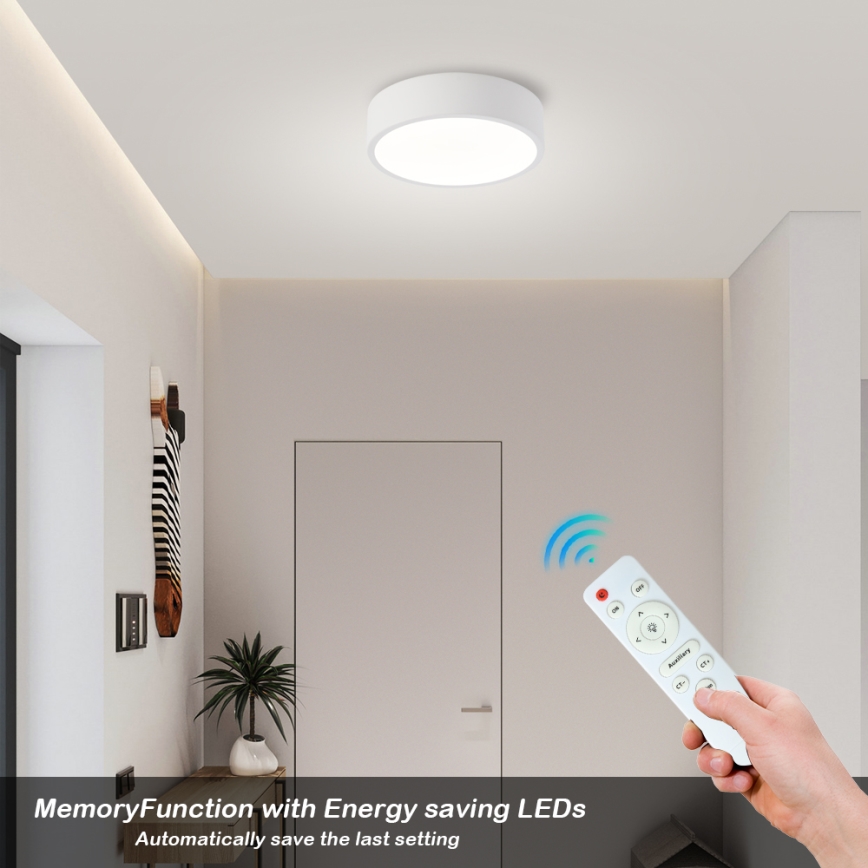 Brilagi - димируемо LED таванно осветително тяло POOL LED/18W/230V 3000-6000K 20 cm бяло + дистанционно управление