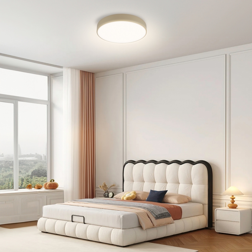 Brilagi - Димируемо LED таванно осветително тяло POOL LED/36W/230V 3000-6000K Ø 30 cm бежово + дистанционно управление