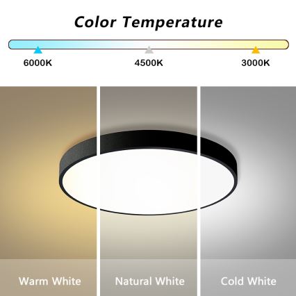 Brilagi - LED димируемо таванно осветително тяло POOL LED/60W/230V 3000-6000K Ø 60 см черно + дистанционно управление