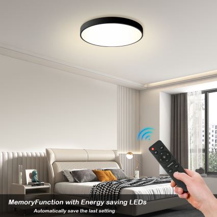 Brilagi - LED димируемо таванно осветително тяло POOL LED/60W/230V 3000-6000K Ø 60 см черно + дистанционно управление