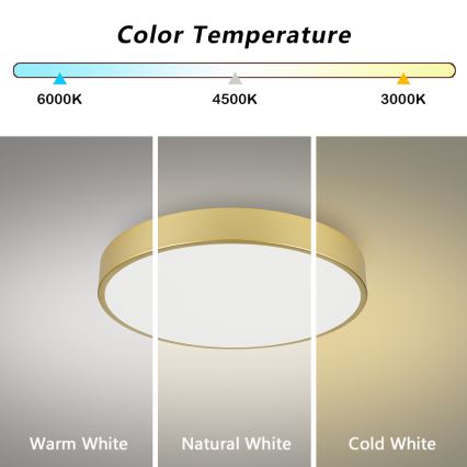 Brilagi - димируемо LED таванно осветително тяло POOL LED/60W/230V 3000-6000K Ø 60 cm златно + дистанционно управление