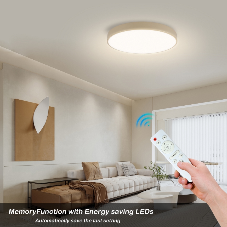 Brilagi - LED димируемо таванно осветително тяло POOL LED/60W/230V 3000-6000K Ø 50 см бежово + дистанционно управление