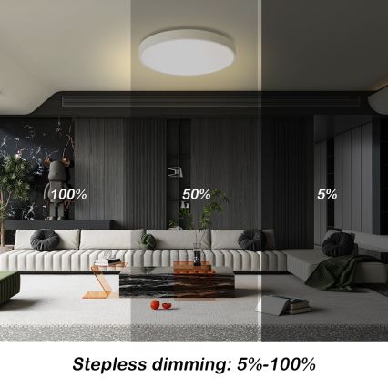Brilagi - LED димируемо таванно осветително тяло POOL LED/60W/230V 3000-6000K Ø 60 см бяло + дистанционно управление