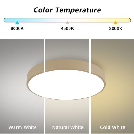 Brilagi - LED димируемо таванно осветително тяло POOL LED/60W/230V 3000-6000K Ø 60 см бежово + дистанционно управление