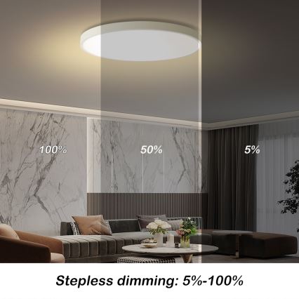 Brilagi - димируемо таванно LED осветително тяло POOL SMART LED/100W/230V 3000-6000K Ø 80 см Wi-Fi Tuya бяло + дистанционно управление