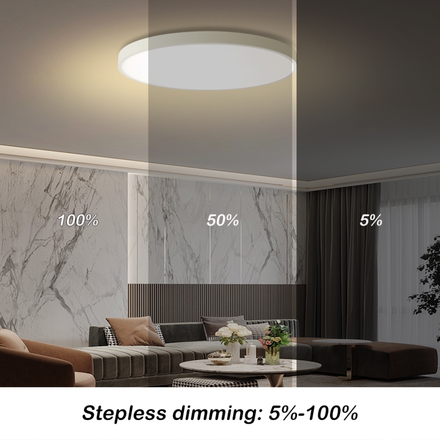 Brilagi - димируемо таванно LED осветително тяло POOL SMART LED/100W/230V 3000-6000K Ø 80 см Wi-Fi Tuya бяло + дистанционно управление