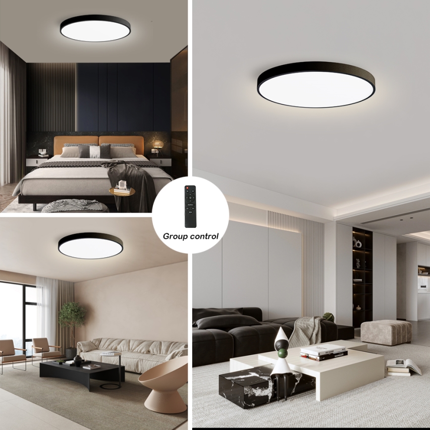 Brilagi - LED димируема плафониера POOL SMART LED/180W/230V 3000-6000K диаметър 120 cm Wi-Fi Tuya черна + дистанционно управление