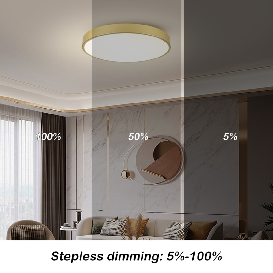 Brilagi - LED димируемо таванно осветително тяло POOL SMART LED/100W/230V 3000-6000K 80 cm златисто Wi‑Fi Tuya + дистанционно управление